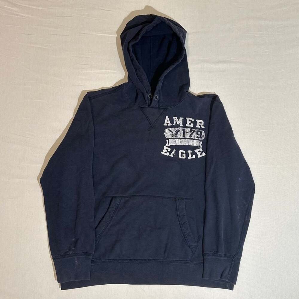 American Eagle Outfitters Vintage Fit Pullover Hoodie Navy Blue Size L